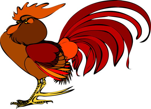 Color Illustration Of A Rooster Clipart