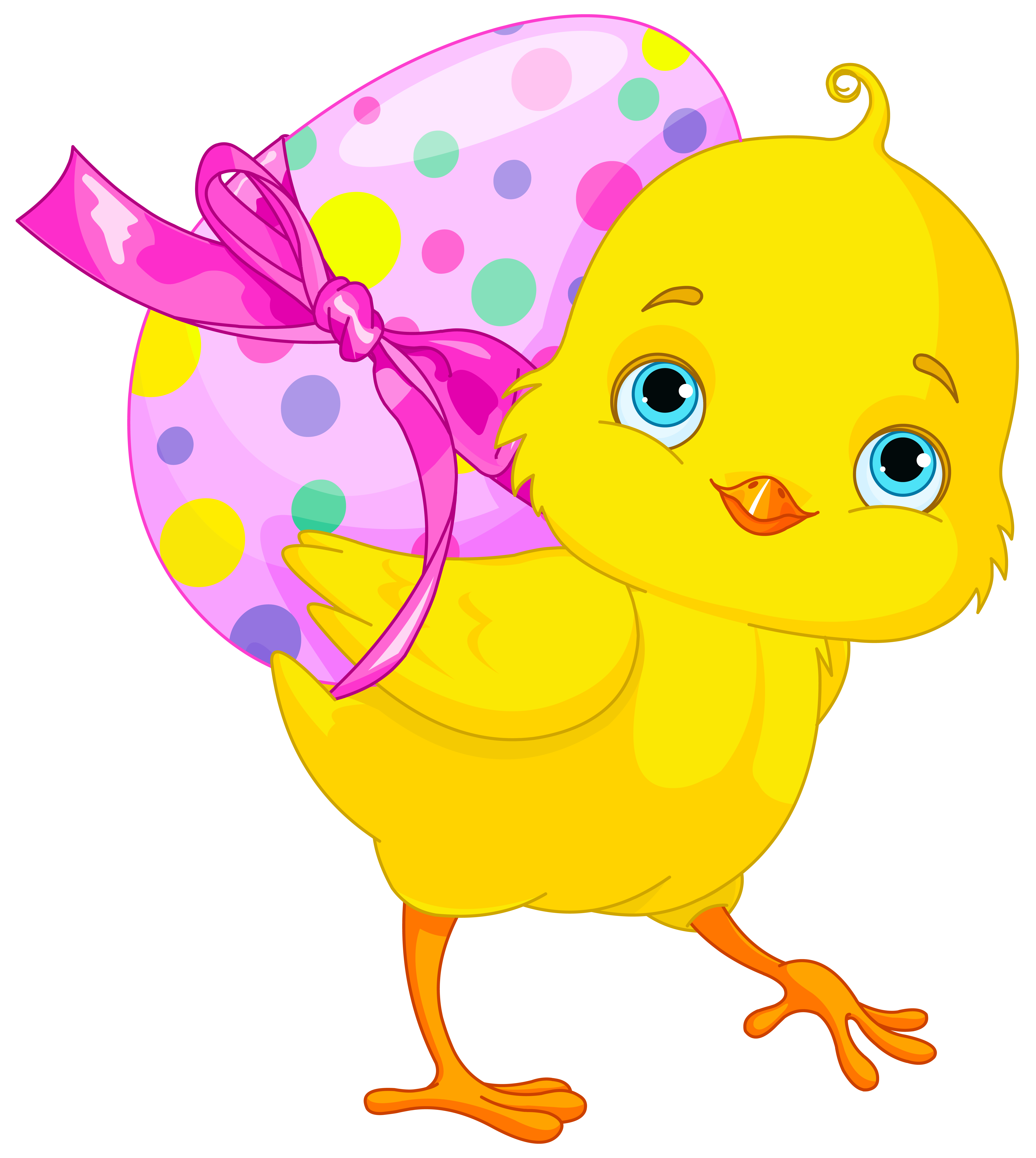 Pink Egg Chicken With Bunny Easter Clipart