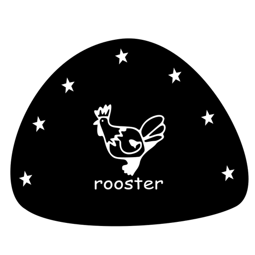 Rooster With 7 Stars Hat Clipart