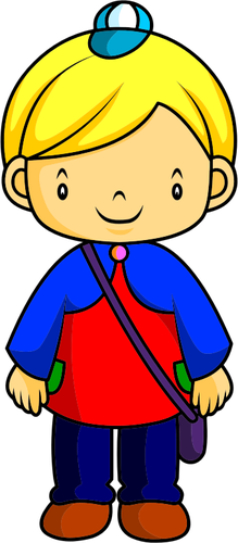 Blond Child With Bag Clipart