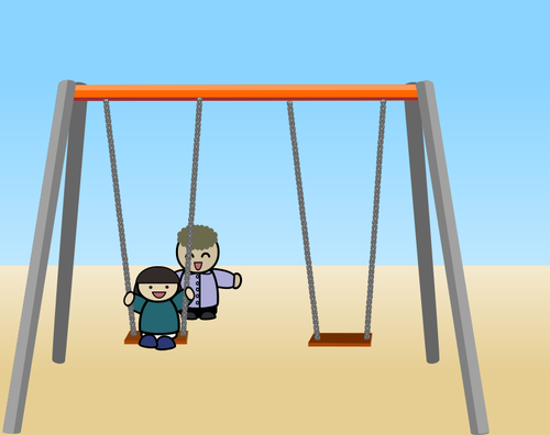 Child On A Swing Clipart