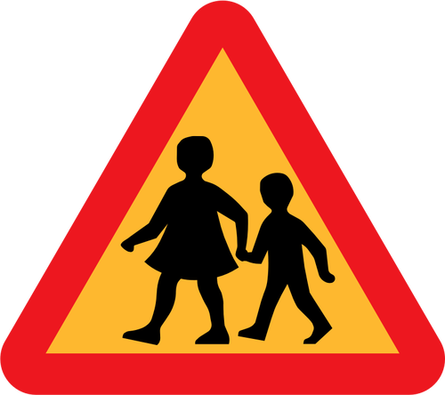 Children Crossing Road Sign Clipart