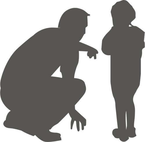 Of A Man Talking To A Child Clipart