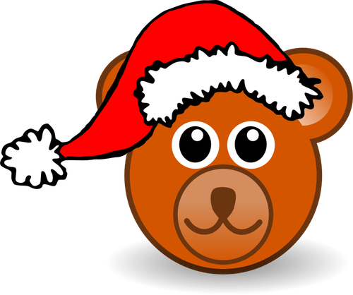 Teddy Bear With Christmas Hat Clipart