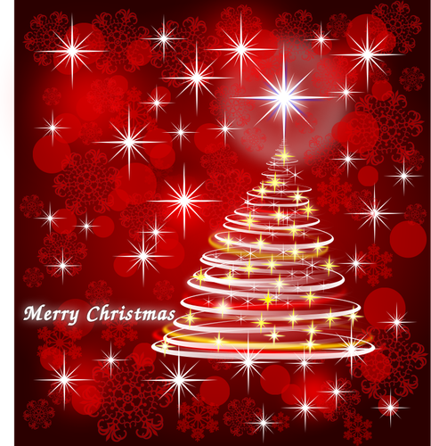 Merry Christmas In Red And Silver Color Clipart