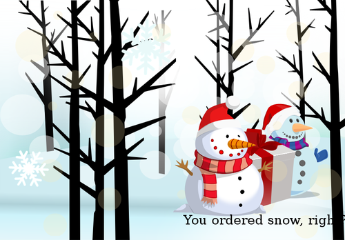 Christmas Card With Snowman Clipart
