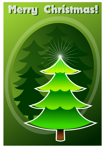 Merry Christmas In Green Color Clipart