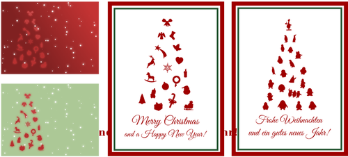 Of Set Of Christmas Cards In English And German Clipart