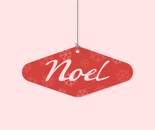 Noel Christmas Square Ornament Clipart