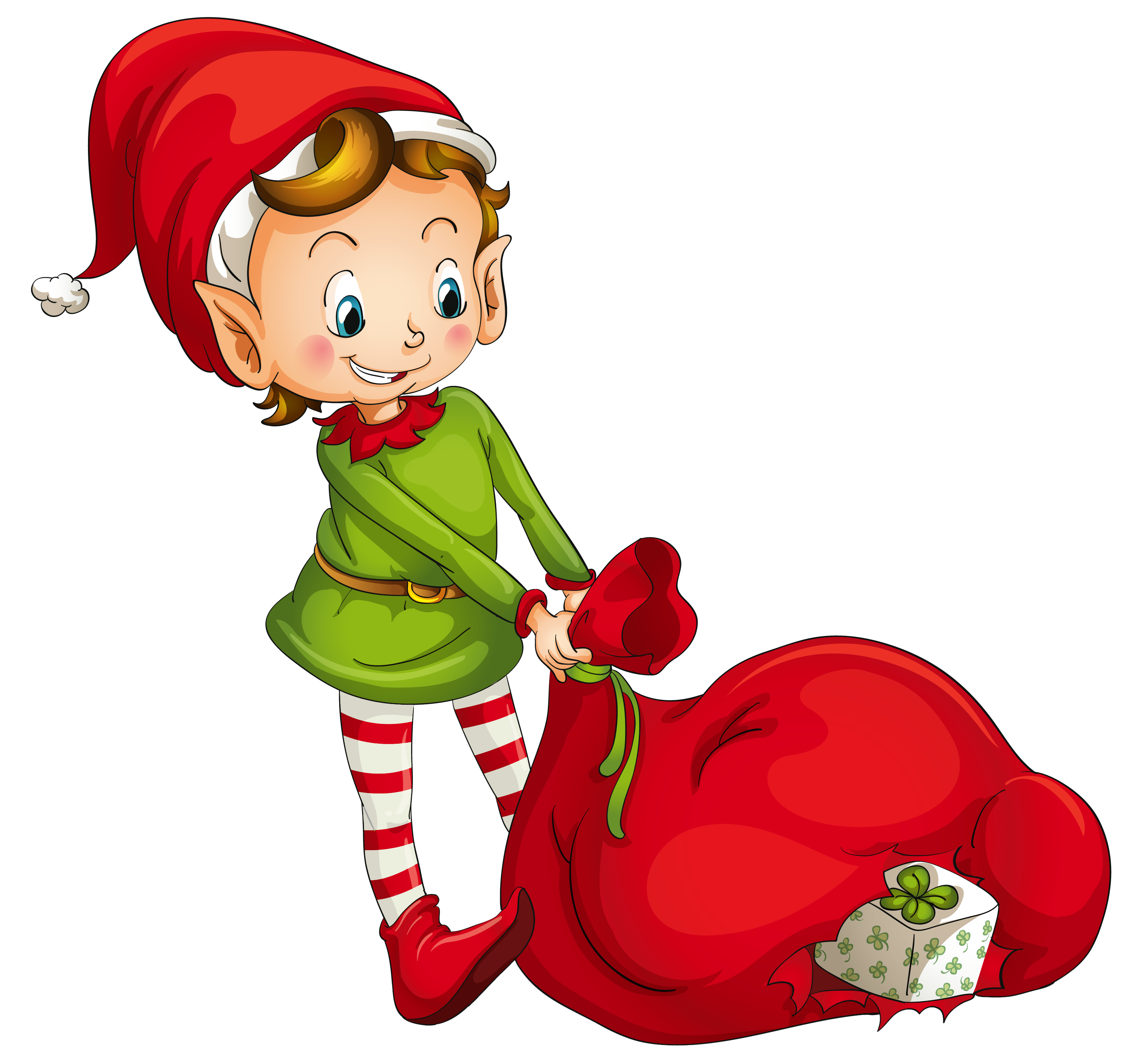 On Shelf Elf Bag Santa The With Clipart