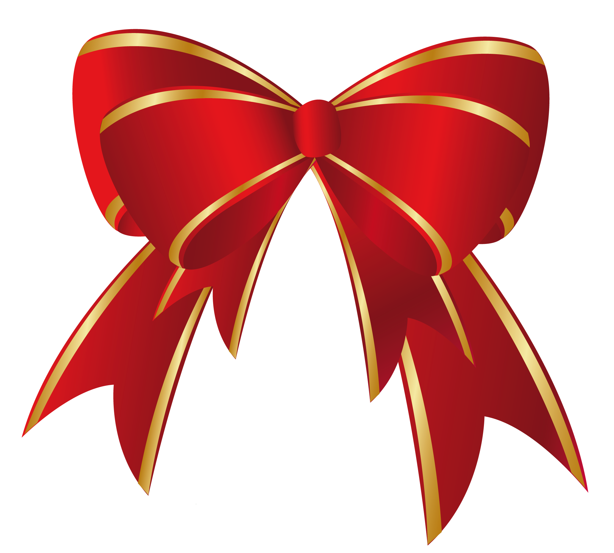 Gold Bow Christmas Gift Red Download HD PNG Clipart