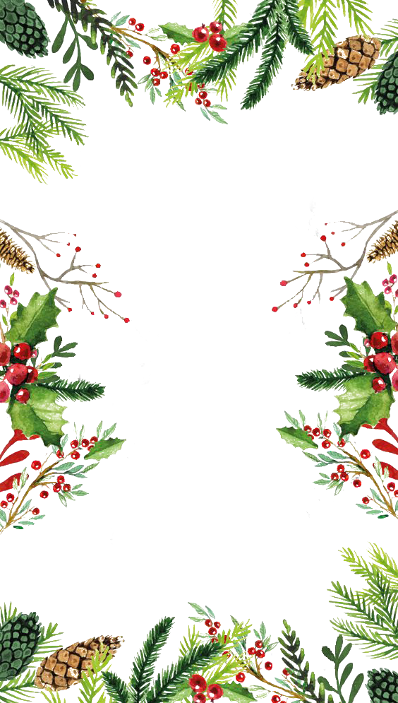 Plant Wallpaper Claus Santa Christmas Hand-Painted Clipart