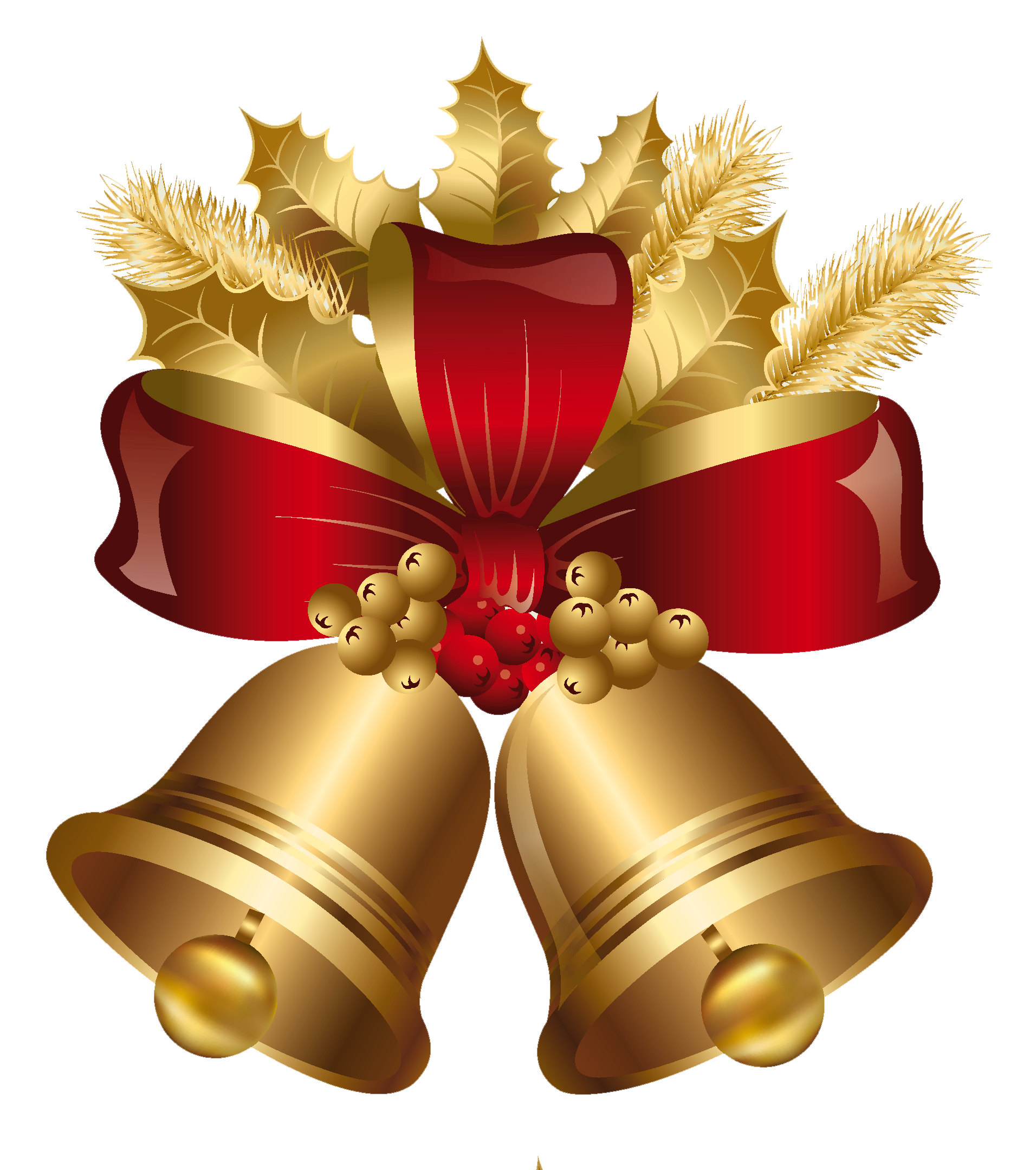 And Golden Gold Bell Decoration Jingle Christmas Clipart