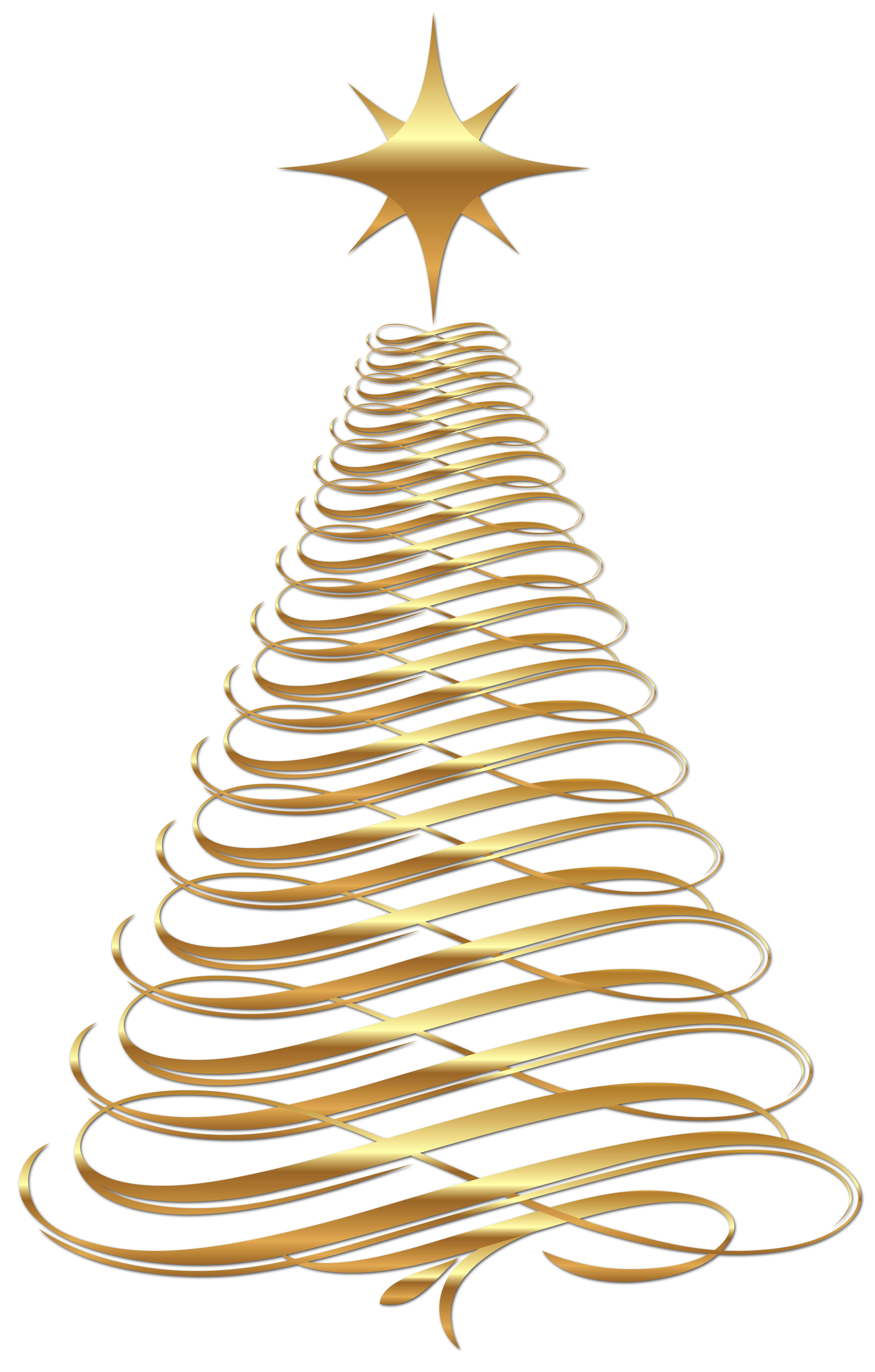 Gold Tree Transparent Large Christmas Day Clipart