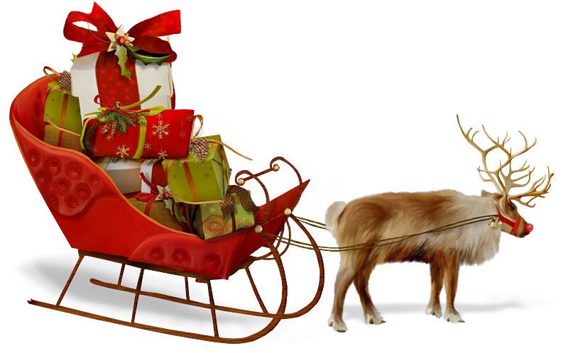 Alf Frame Sled Christmas Reindeer Claus'S Santa Clipart