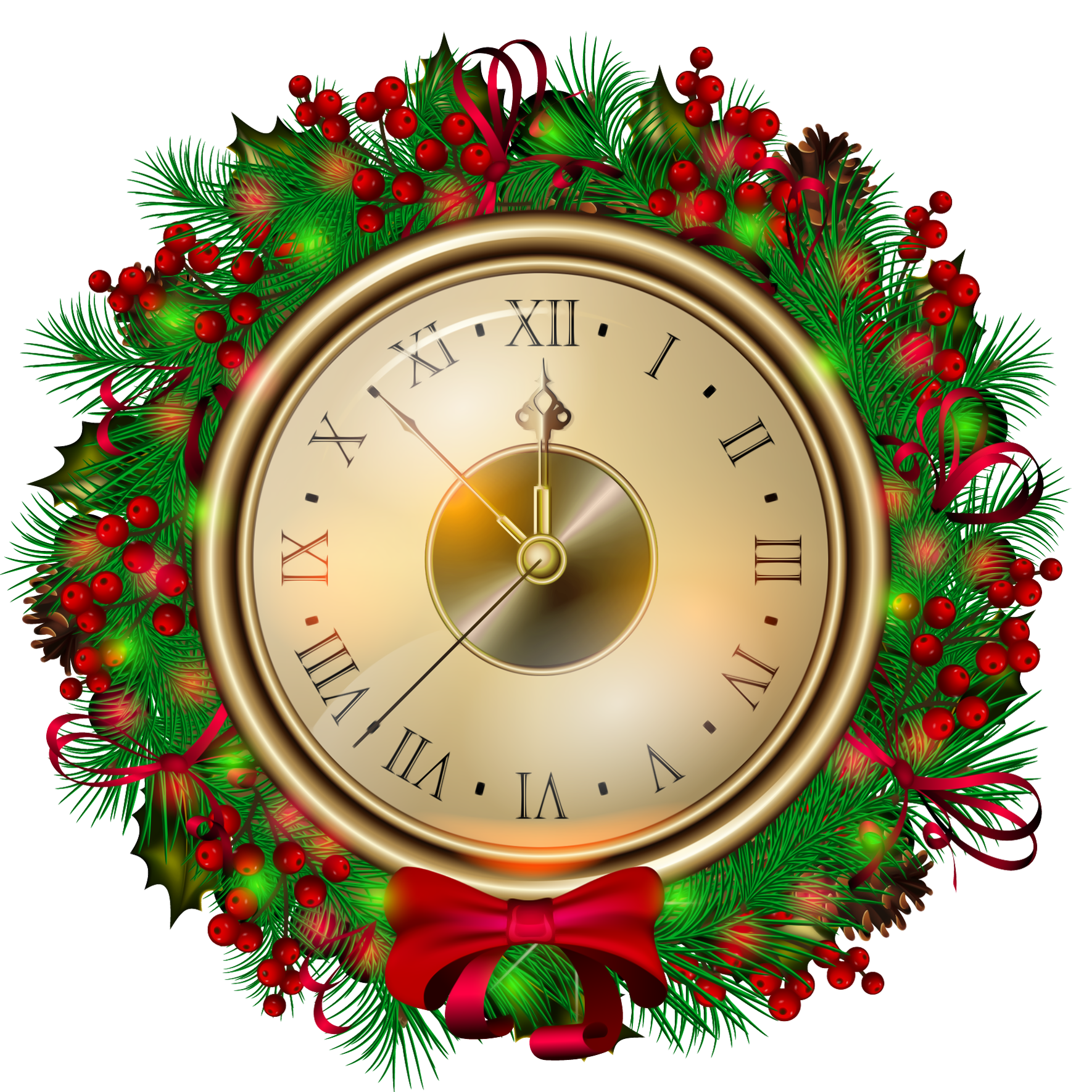 Clock Claus Eve Christmas Santa Transparent Clipart