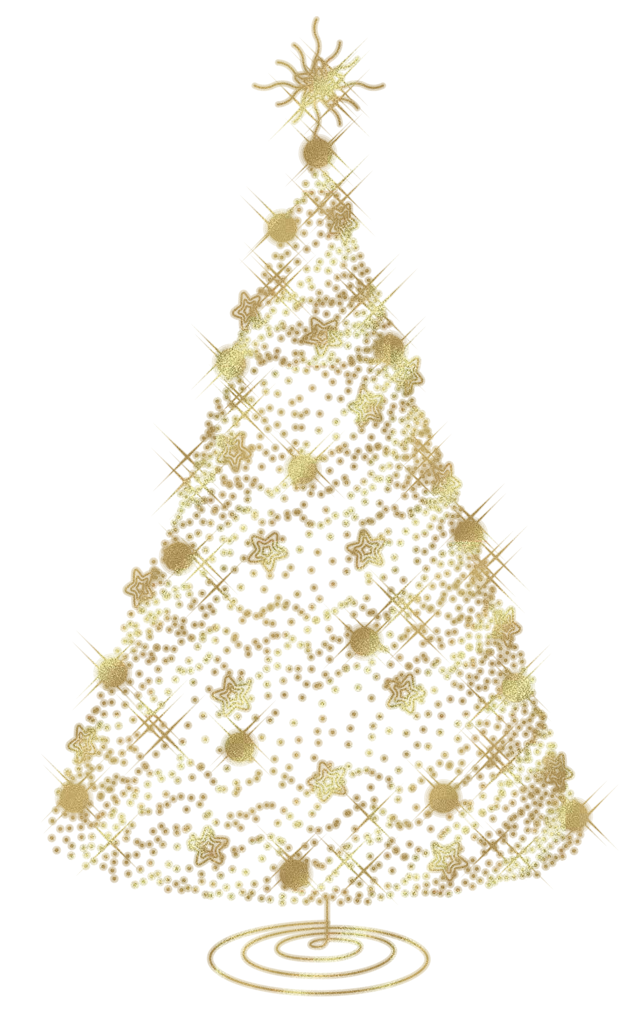 Tree Christmas Gold Transparent Free PNG HQ Clipart