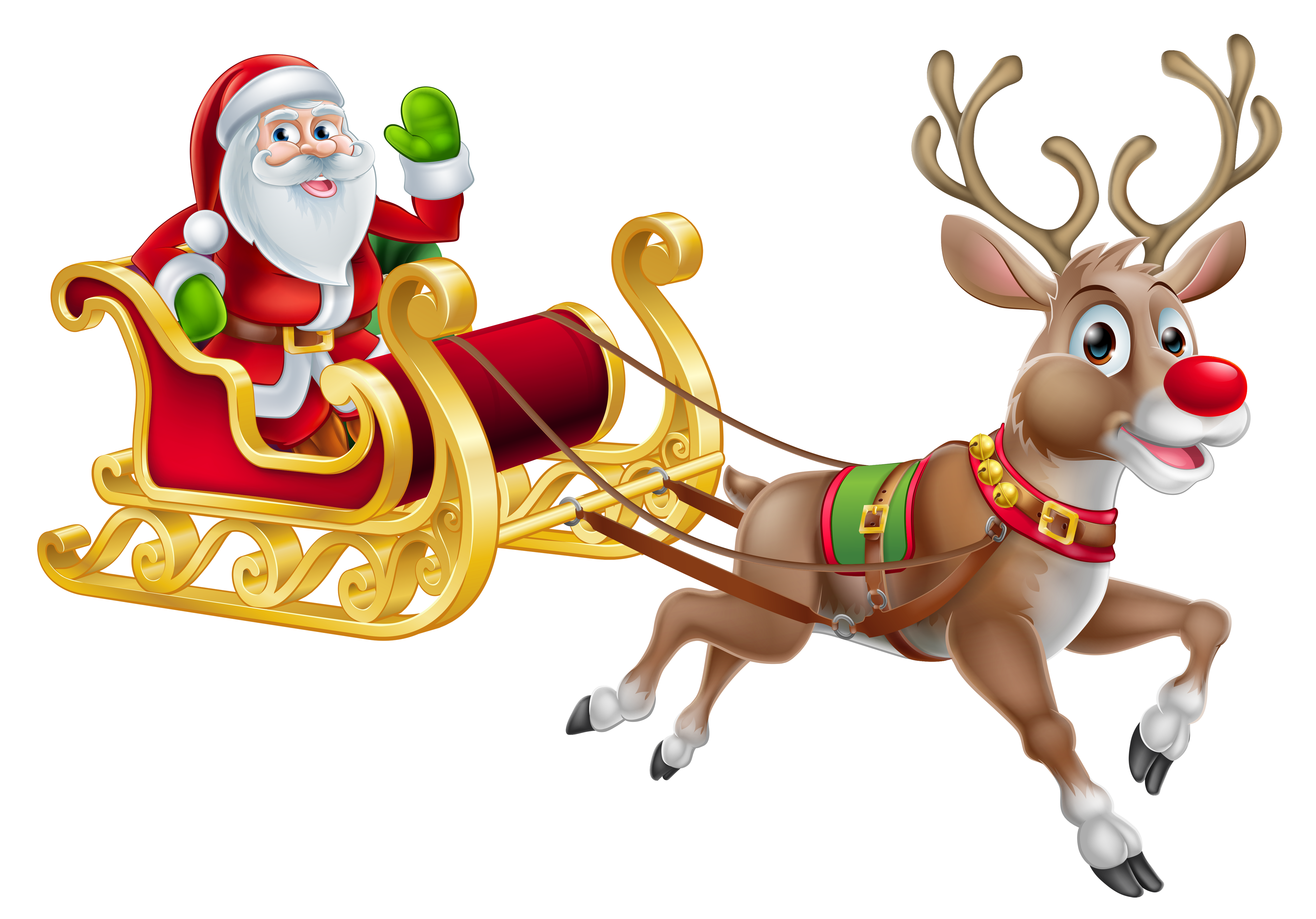 And Sledge Claus Eve Transparent Decoration Santa Clipart