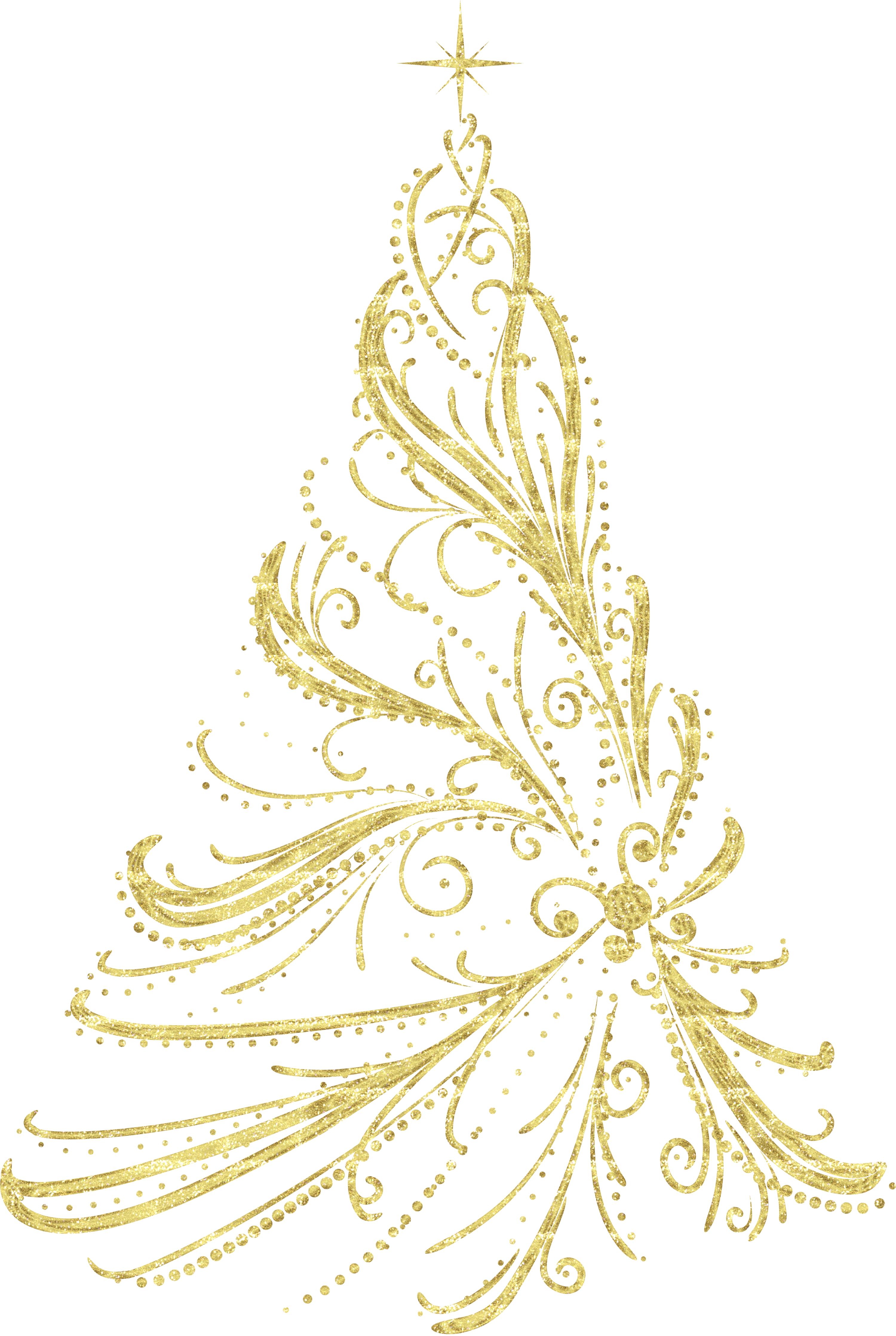Decorative Golden Tree Ornament Transparent Christmas Clipart