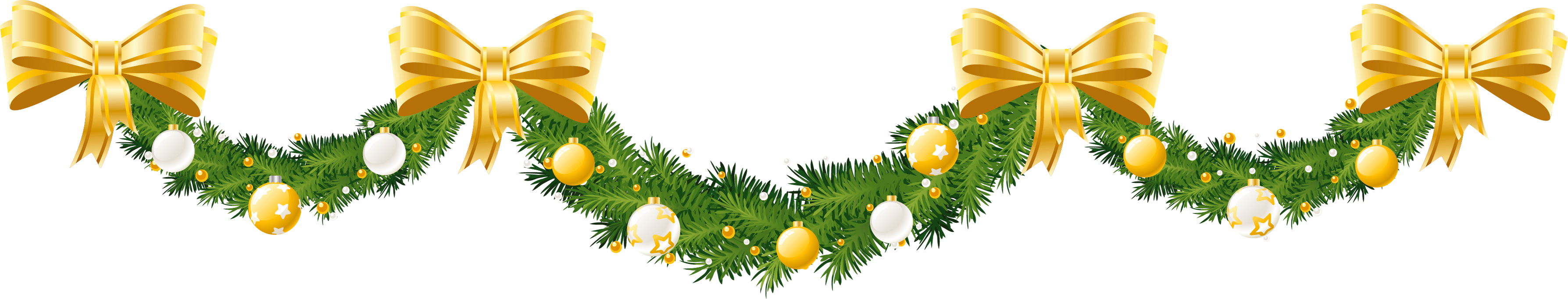 Large Garland Picture Ornament Pine Transparent Decoration Clipart