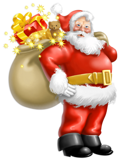 Claus Father Transparent Gifts Santa With Christmas Clipart