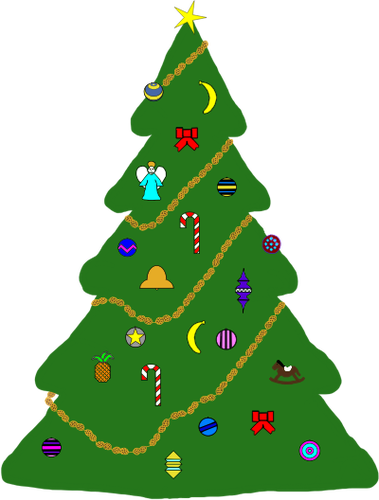 Christmas Tree With Ornaments Clipart
