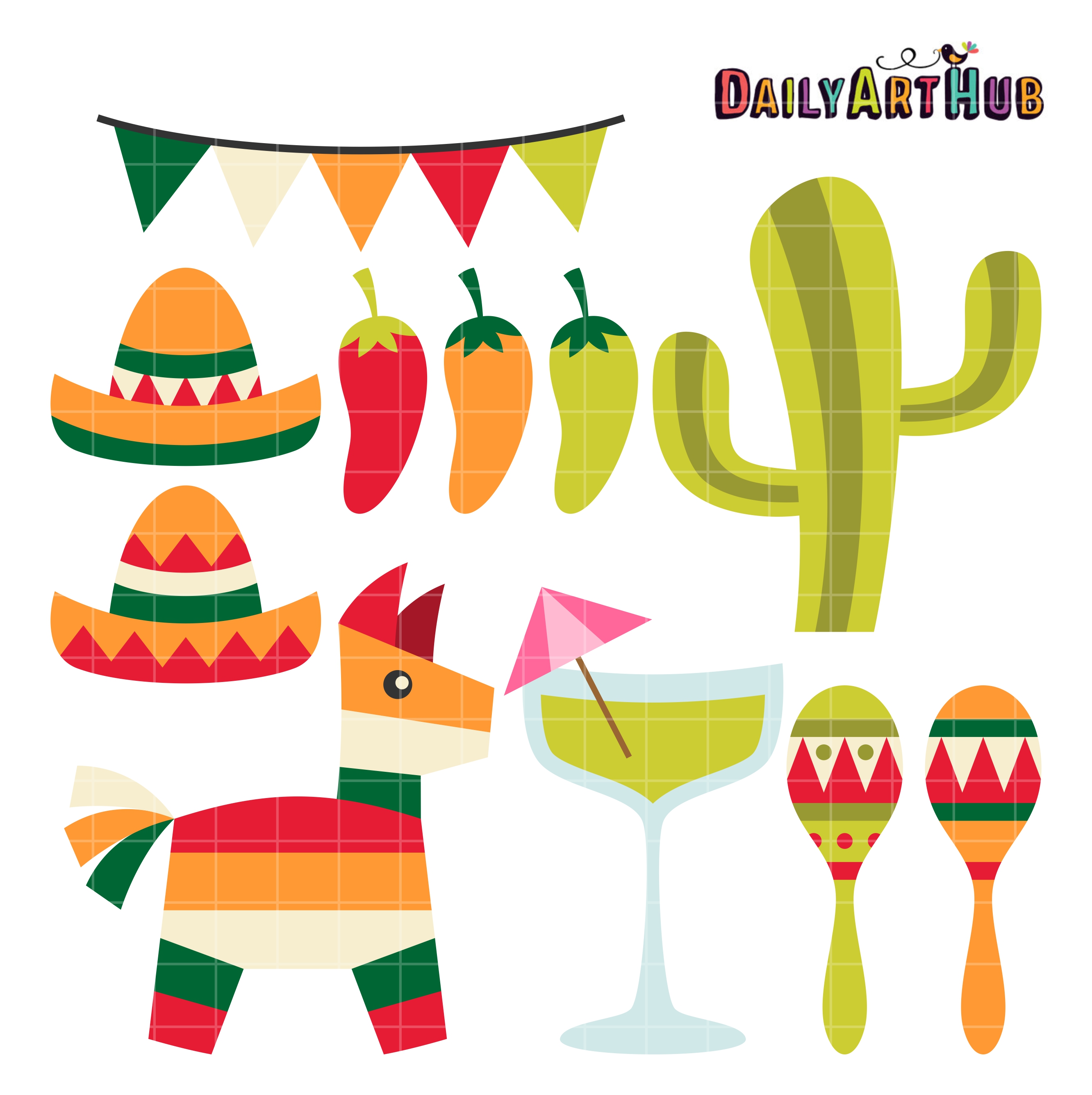 Cinco De Mayo Fiesta Set Daily Art Clipart