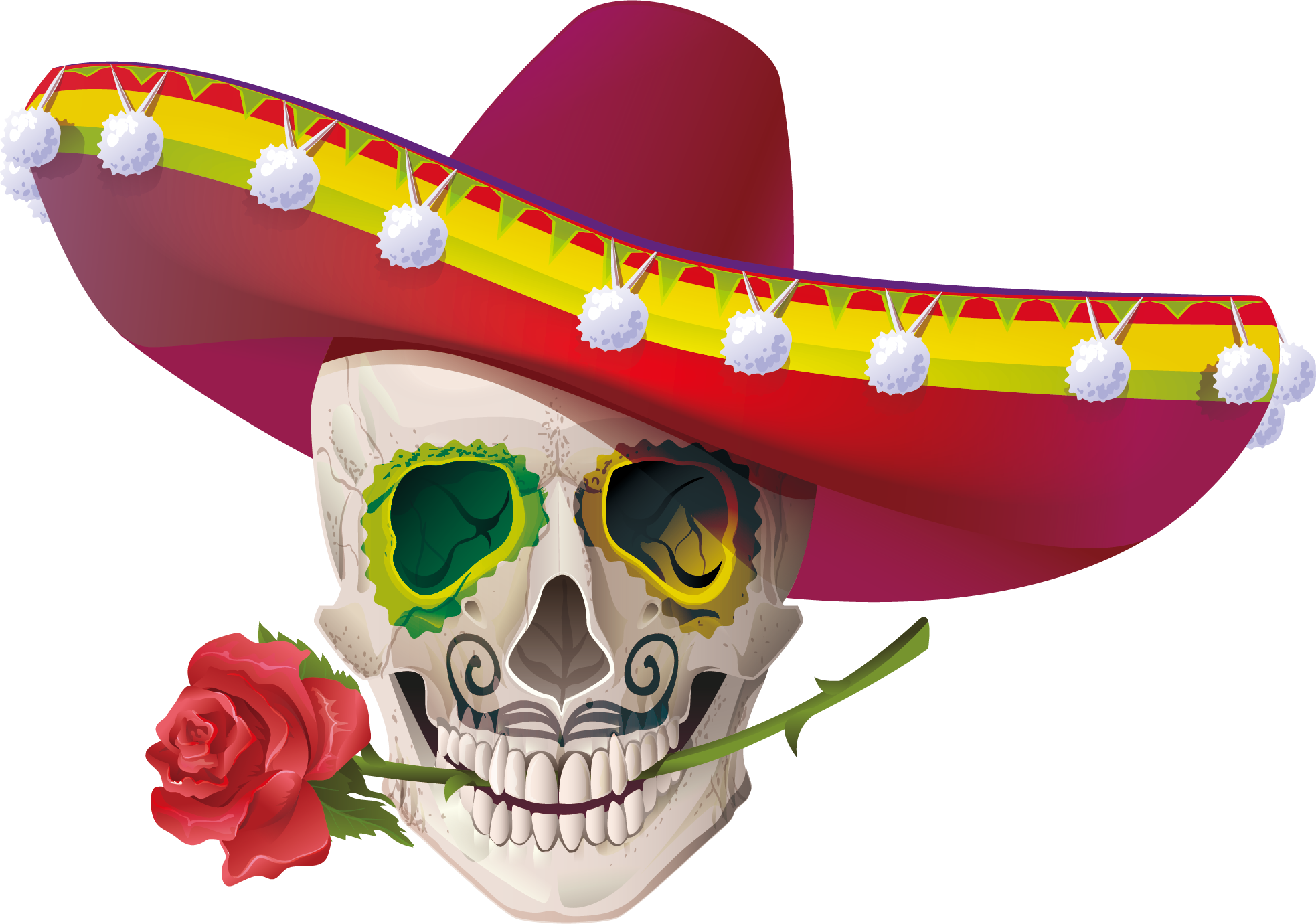 Cuisine Mexican Skull Calavera Mayo De Cinco Clipart