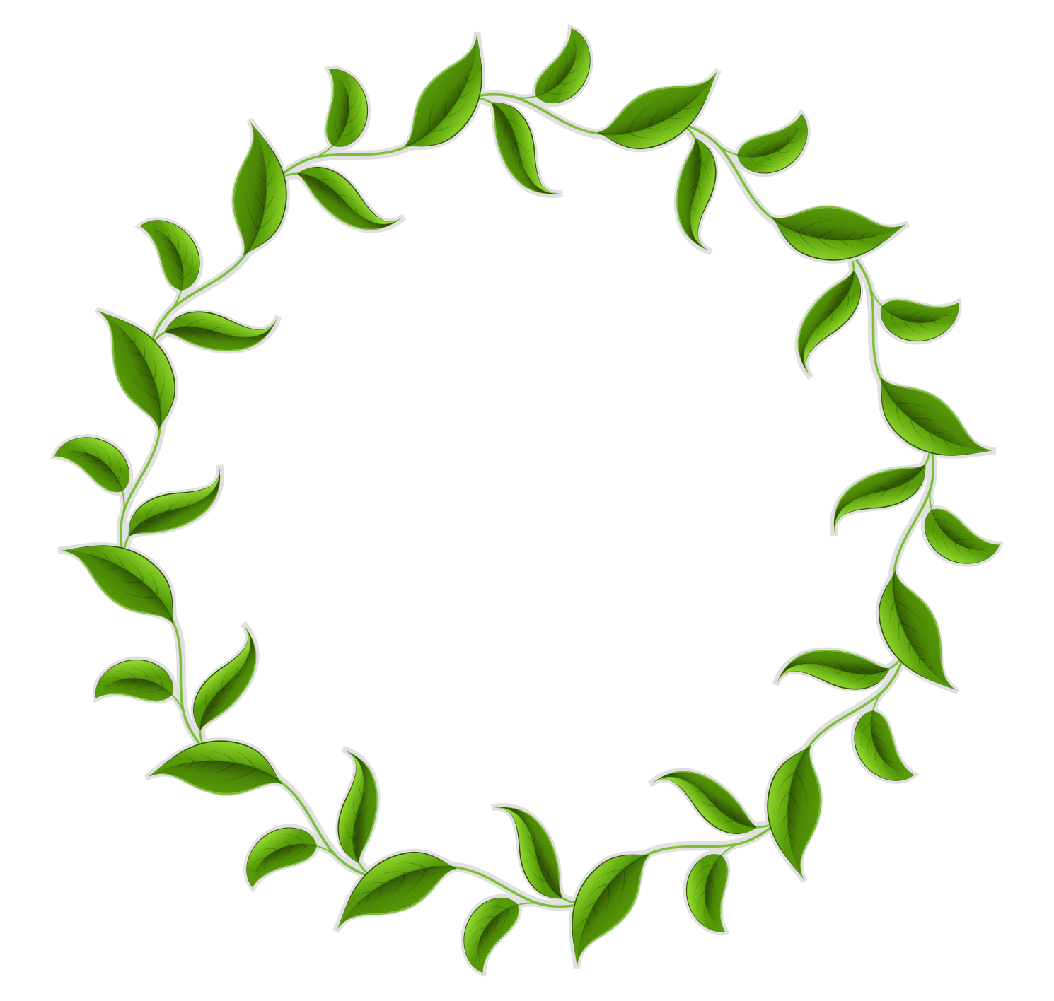 Leaf Tea Wreath Vector Green Circle Border Clipart