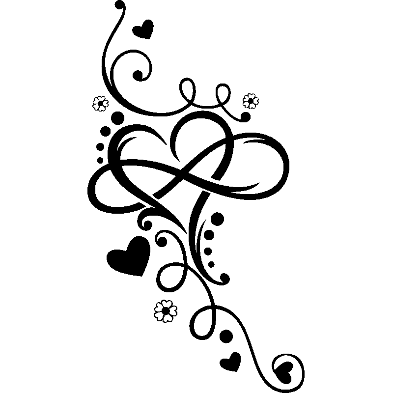 Heart Infinity Tattoo Henna T-Shirt Arabesque Motif Clipart