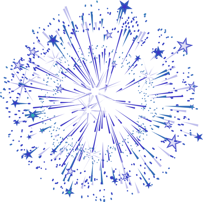 Blue Graphic Star Simple Fireworks Effect Elements Clipart