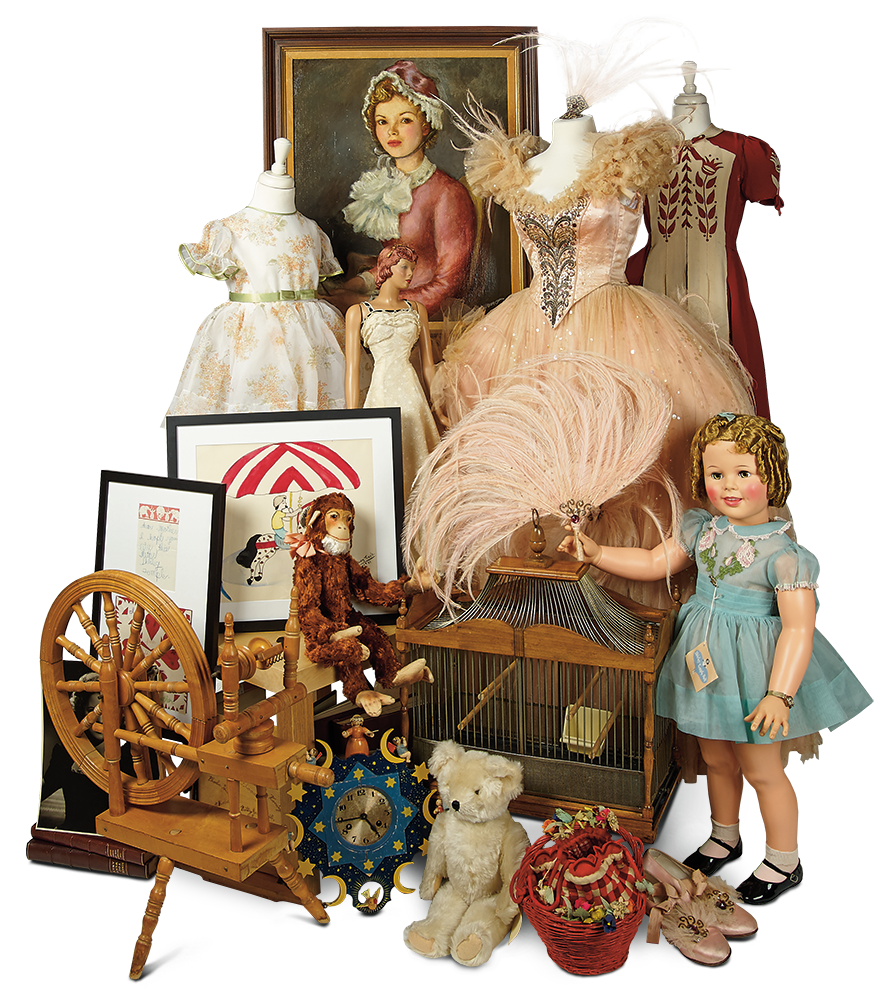 Shopping Doll Auction Love, Temple: Two Textile Clipart