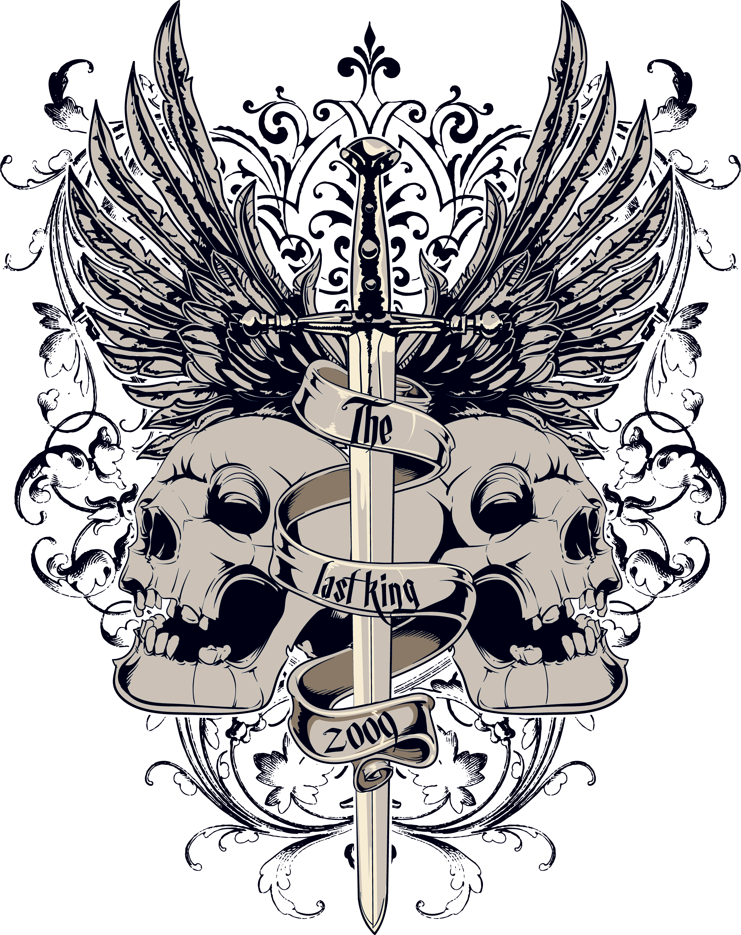 T-Shirt And Skull Sword Download HD PNG Clipart