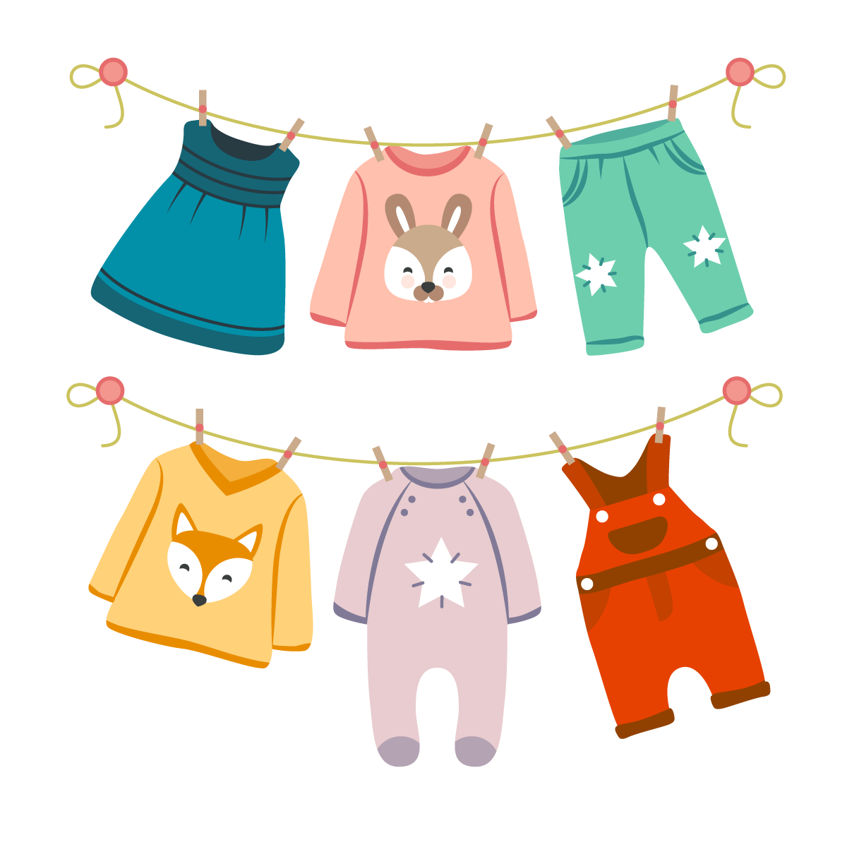 Infant Fashion Childrens Vector Baby Clothing Clothes Clipart