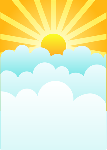 Sun Rising Above Clouds Clipart