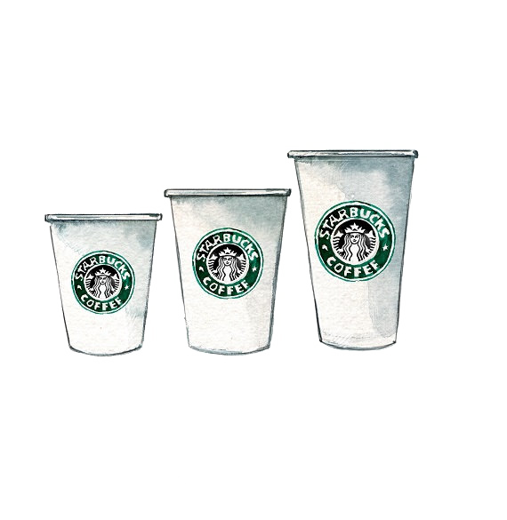 Coffee Frappuccino Cup Tea Mug Starbucks Hand-Painted Clipart