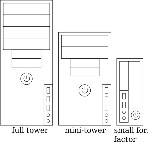 Three Types Of Computer Cases Clipart