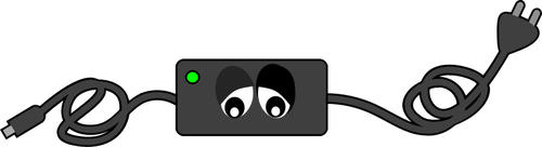 Computer Charger Sad Eye Looking Down Clipart