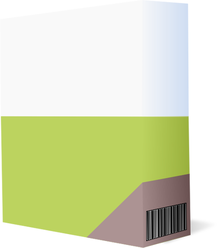 Of Purple And Green Software Box With Barcode Clipart