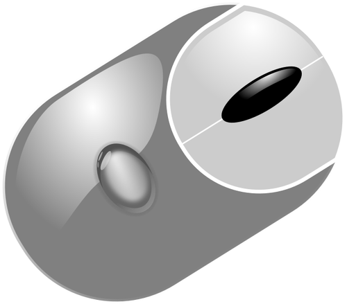 Photorealistic Grayscale Computer Mouse Clipart