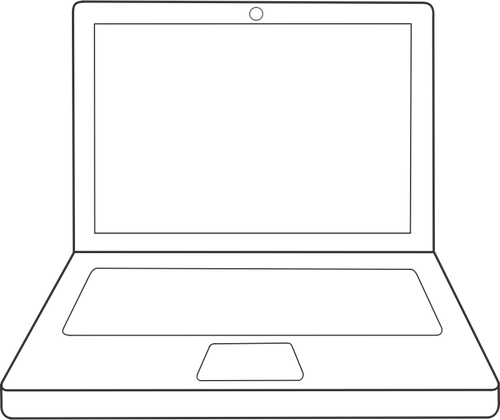 Laptop Computer Line Art Clipart