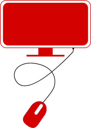 Red Modern Computer Icon Clipart