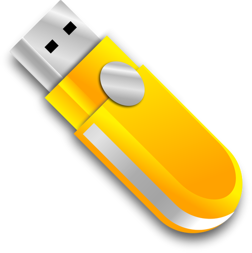 Of Cool Yellow Usb Stick Clipart