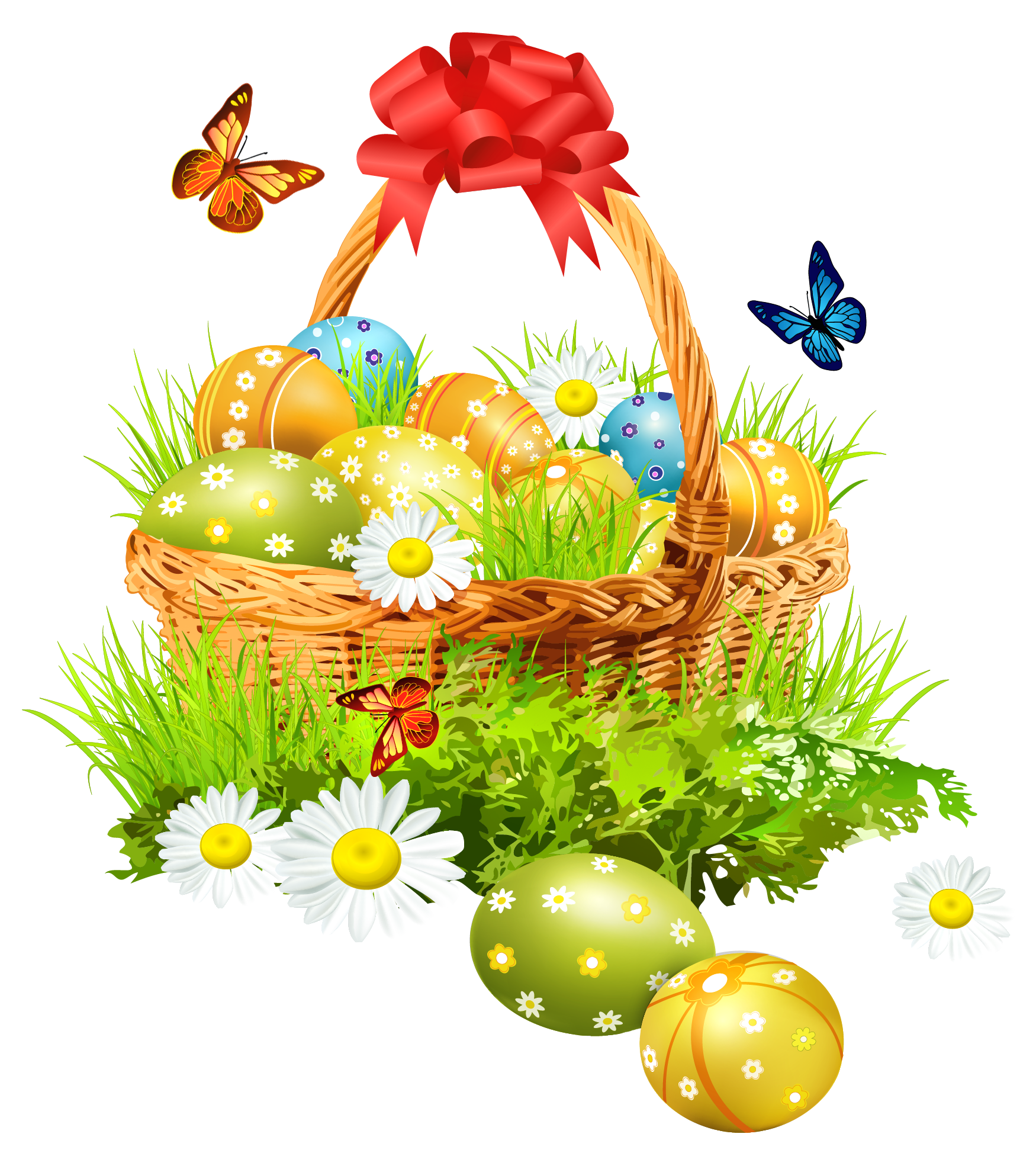 Picture Easter Eggsand Butterflies Computer File Basket Clipart