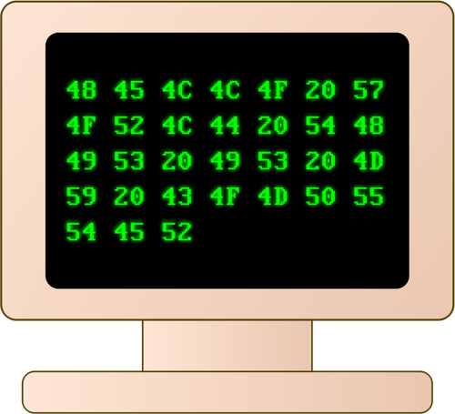 Of Old Style Computer Screen Clipart