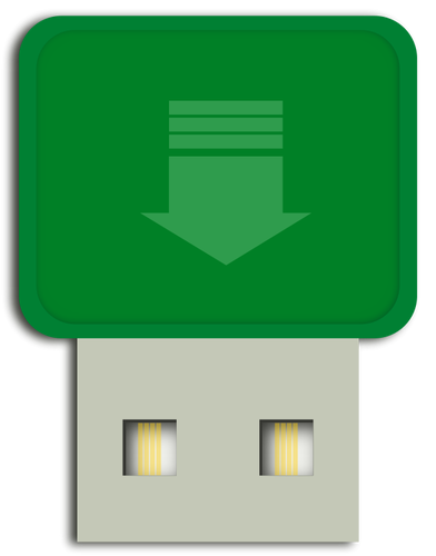 Green Mini Flash Drive Clipart