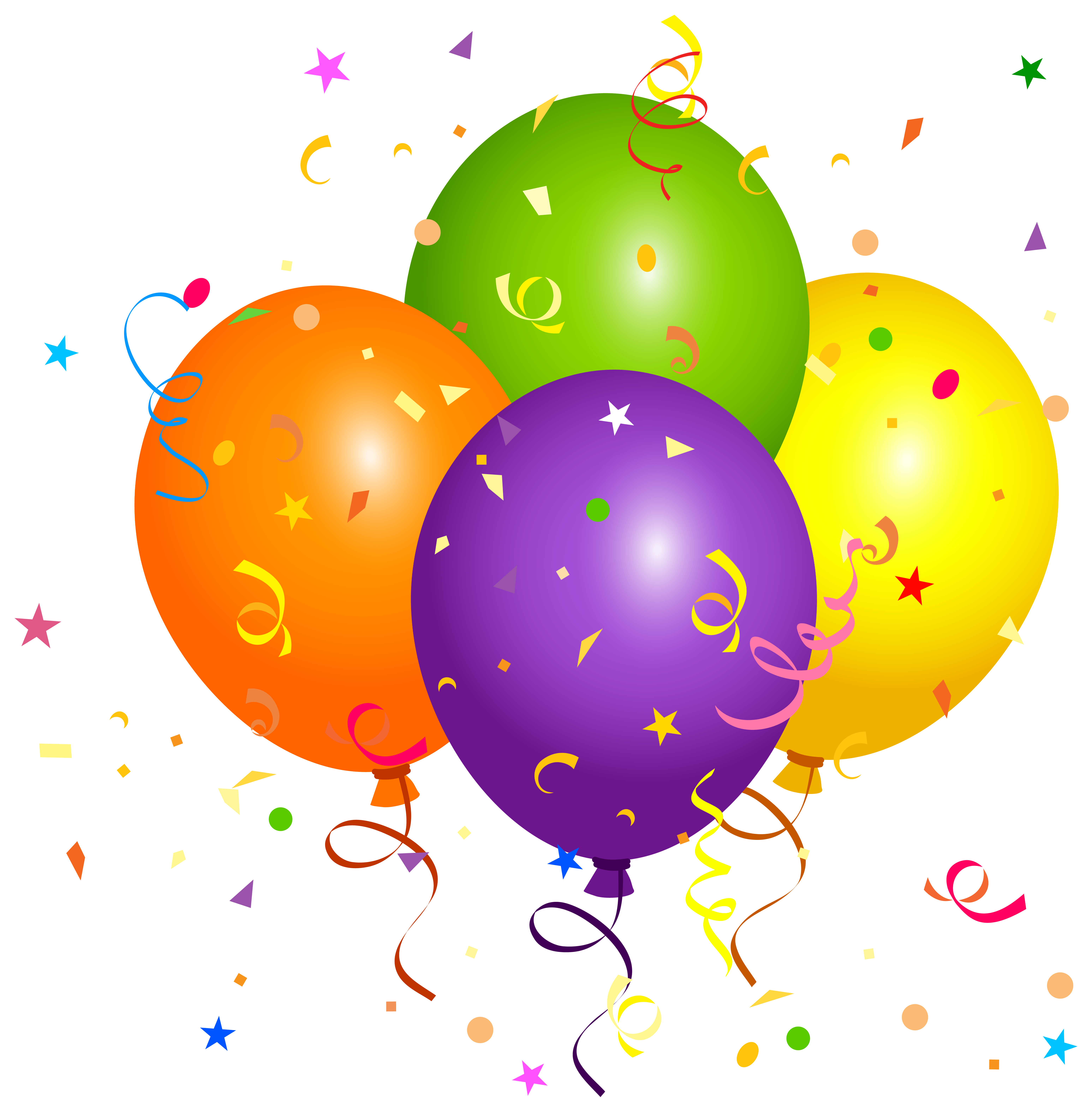 Balloons With Confetti Image Free Download Clipart