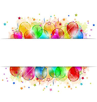 Free Set Party Balloons Confetti With Space Clipart