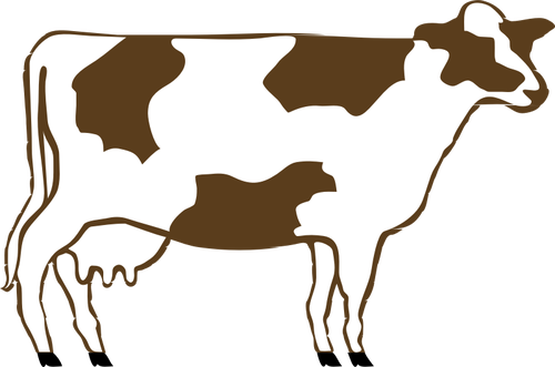 Brown Cow From Profile Clipart