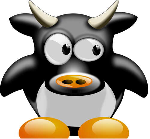 Of Tux With Horns Clipart